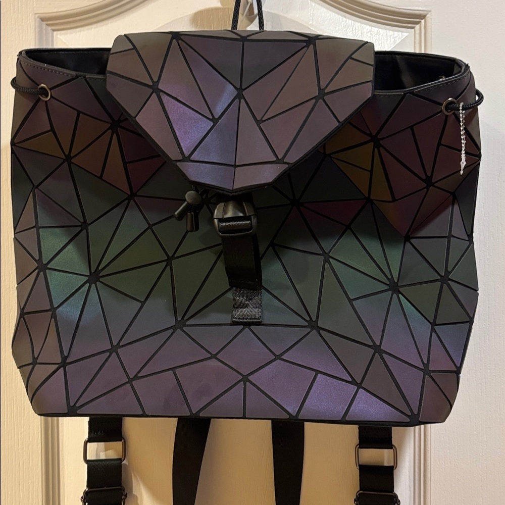 Backpack Geometric Luminous Fesign Adjustable Str… - image 1
